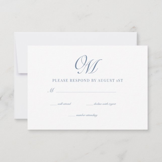 Calligraphy Classic Modern Wedding RSVP Card (Back)