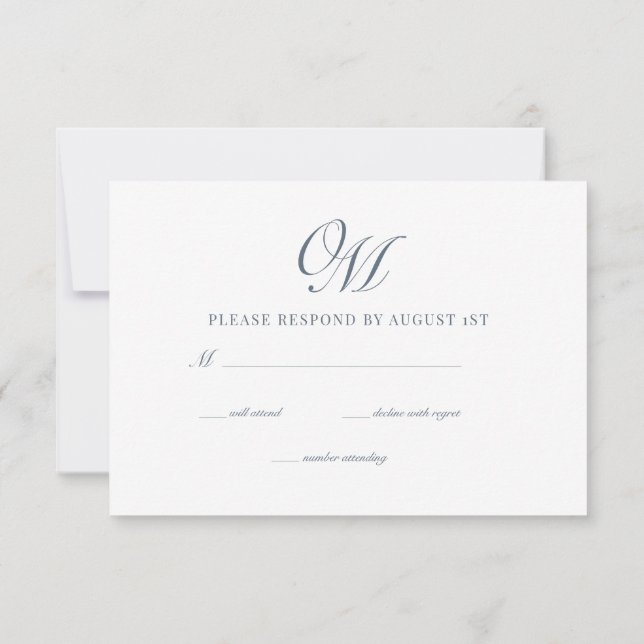 Calligraphy Classic Modern Wedding RSVP Card (Back)