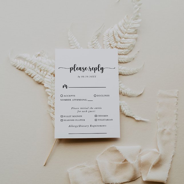 Calligraphy Classic Wedding Menu Choice Reply (Creator Uploaded)