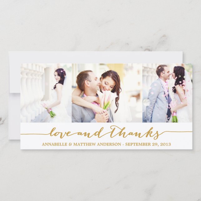 CALLIGRAPHY COLLAGE | WEDDING THANK YOU PHOTO CARD (Front)