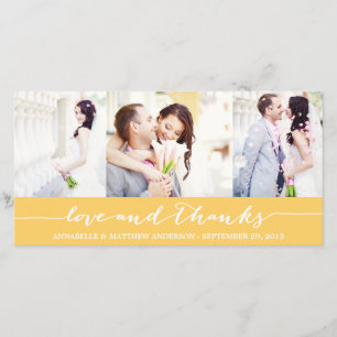 CALLIGRAPHY COLLAGE   WEDDING THANK YOU PHOTO CARD