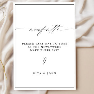 Calligraphy Confetti Send Off Wedding Sign