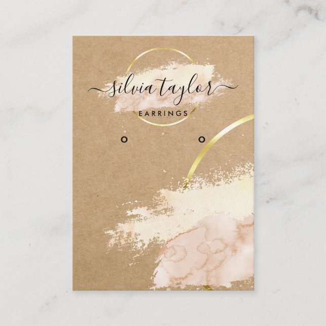Calligraphy craft paper Earring display card logo (Front)