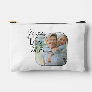 Calligraphy Custom Photo Birthday For Niece Accessory Pouch