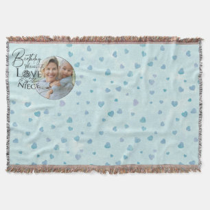 Calligraphy Custom Photo Birthday For Niece Throw Blanket