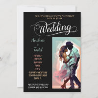 Calligraphy dance contrasting colours photo Weddin