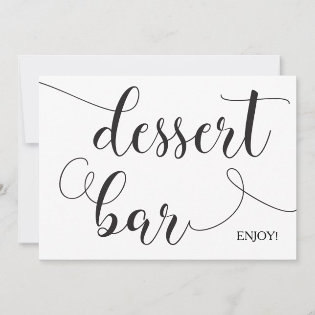 Calligraphy Dessert Bar Wedding Sign Card (Front)
