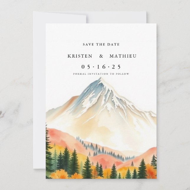 Calligraphy Digital Mountain Save The Date (Front)