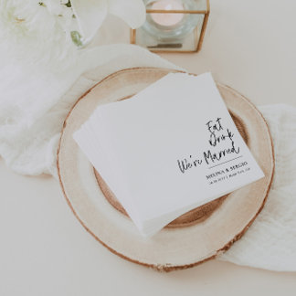 Calligraphy Eat Drink We're Married Wedding Napkin