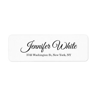 Calligraphy Elegant Black & White Bold Retro Return Address Label