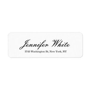 Calligraphy Elegant Black & White Classical Return Address Label