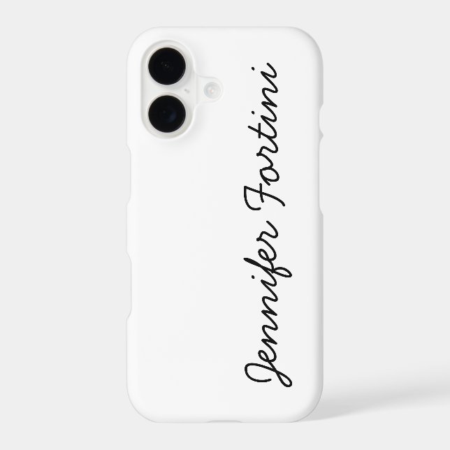 Calligraphy Elegant Black & White Plain Simple (Back)
