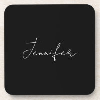 Calligraphy Elegant Black White Plain Simple Name