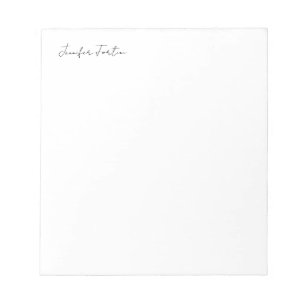 Calligraphy Elegant Black & White Plain Simple Notepad