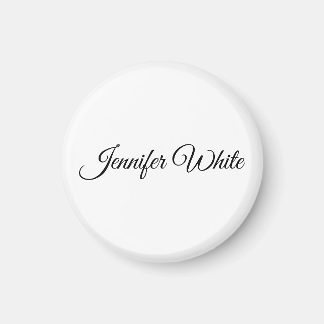 Calligraphy Elegant Black & White Retro Magnet (Front)
