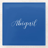 Calligraphy Elegant Blue White Plain Simple Name