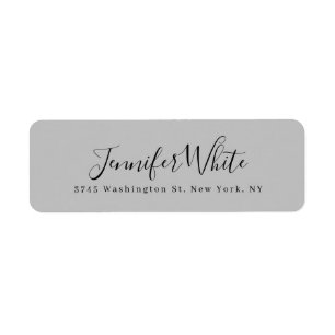 Calligraphy Elegant Bold Retro Gray Return Address Label