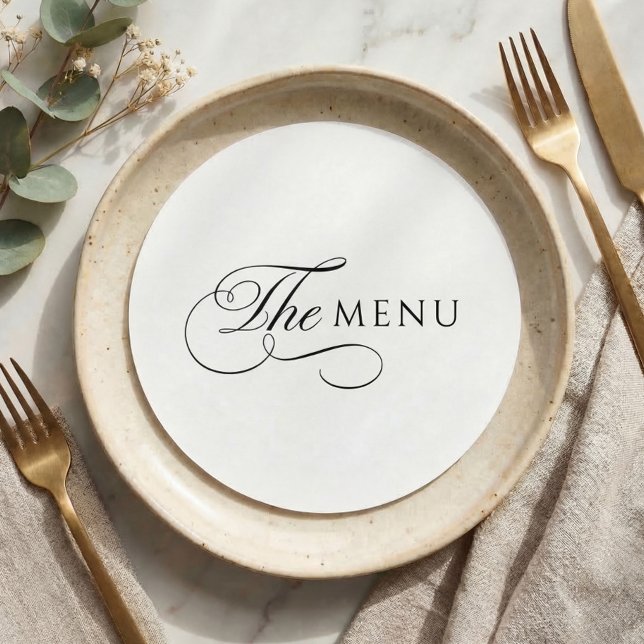 Calligraphy Elegant Circle Wedding Menu (Creator Uploaded)