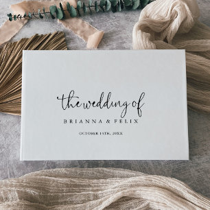 Calligraphy Elegant Fancy Script Wedding  Guest Book