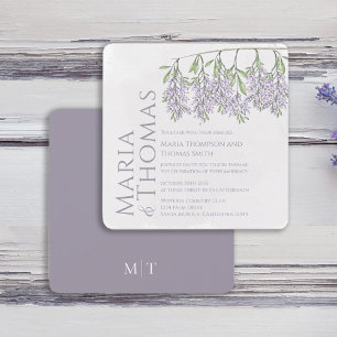Calligraphy Elegant Floral Lilac Watercolor  Invitation