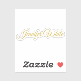 Calligraphy Elegant Gold & White Bold Retro Name