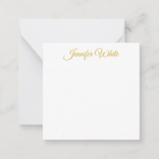 Calligraphy Elegant Gold & White Bold Retro Name Card