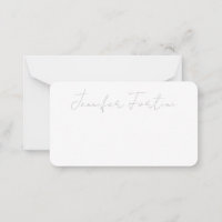 Calligraphy Elegant Grey & White Plain Simple