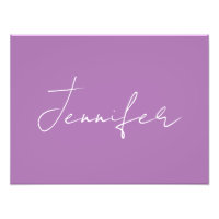 Calligraphy Elegant Lavender Plain Simple Name
