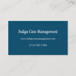 Calligraphy Elegant Ocean Blue Business Card