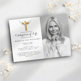 Calligraphy Elegant Photo Celebration of life Invitation