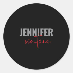 Calligraphy Elegant Plain Add Own Name Classic Round Sticker