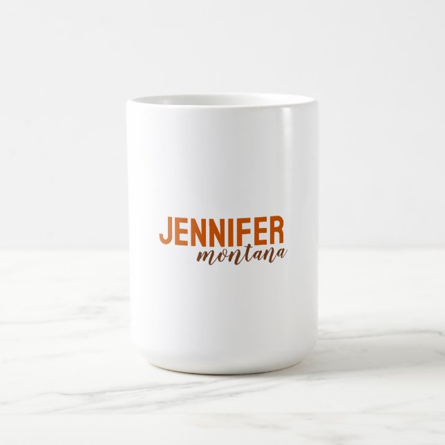 Calligraphy Elegant Plain Add Own Name Coffee Mug (Center)