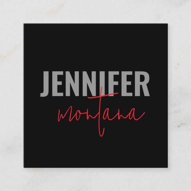 Calligraphy Elegant Plain Add Own Name Enclosure Card (Front)