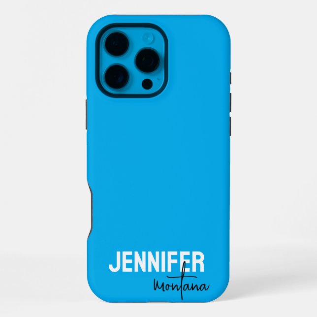 Calligraphy Elegant Plain Add Own Name iPhone Case (Back)