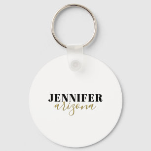 Calligraphy Elegant Plain Add Own Name Key Ring