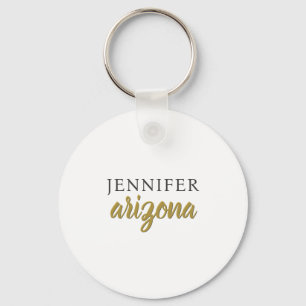 Calligraphy Elegant Plain Add Own Name Key Ring