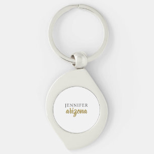 Calligraphy Elegant Plain Add Own Name Key Ring