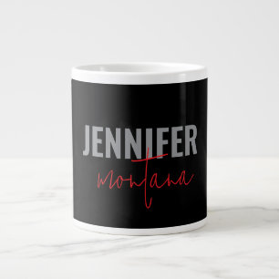 Calligraphy Elegant Plain Add Own Name Large Coffee Mug
