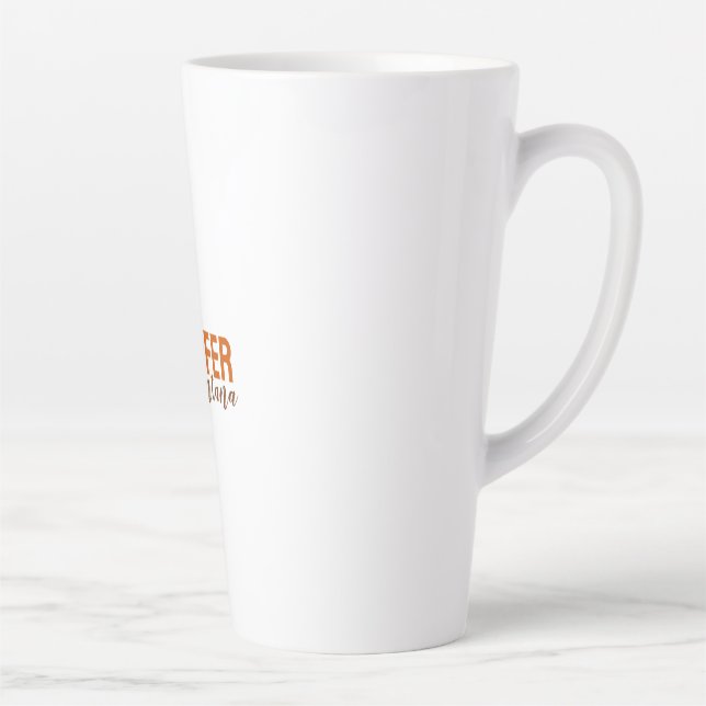 Calligraphy Elegant Plain Add Own Name Latte Mug (Right)