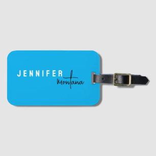 Calligraphy Elegant Plain Add Own Name Luggage Tag
