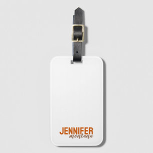 Calligraphy Elegant Plain Add Own Name Luggage Tag