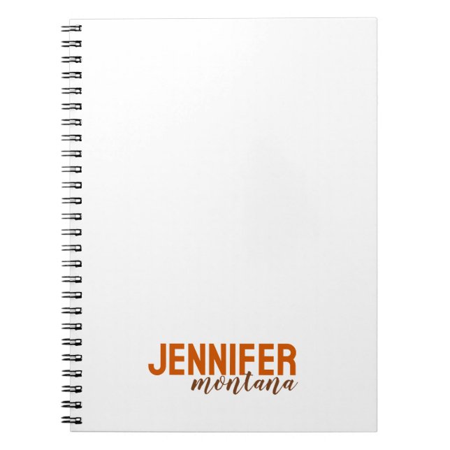 Calligraphy Elegant Plain Add Own Name Notebook (Front)