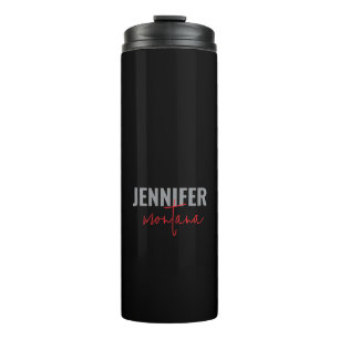 Calligraphy Elegant Plain Add Own Name Thermal Tumbler