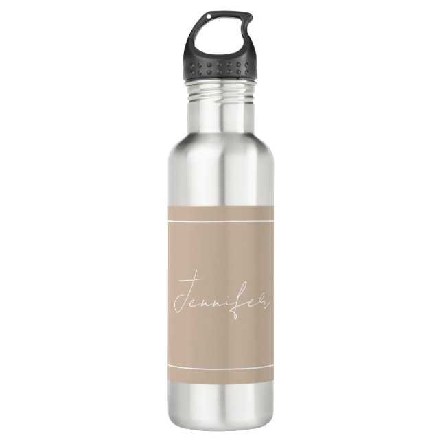 Calligraphy Elegant Plain Simple Name 710 Ml Water Bottle (Front)