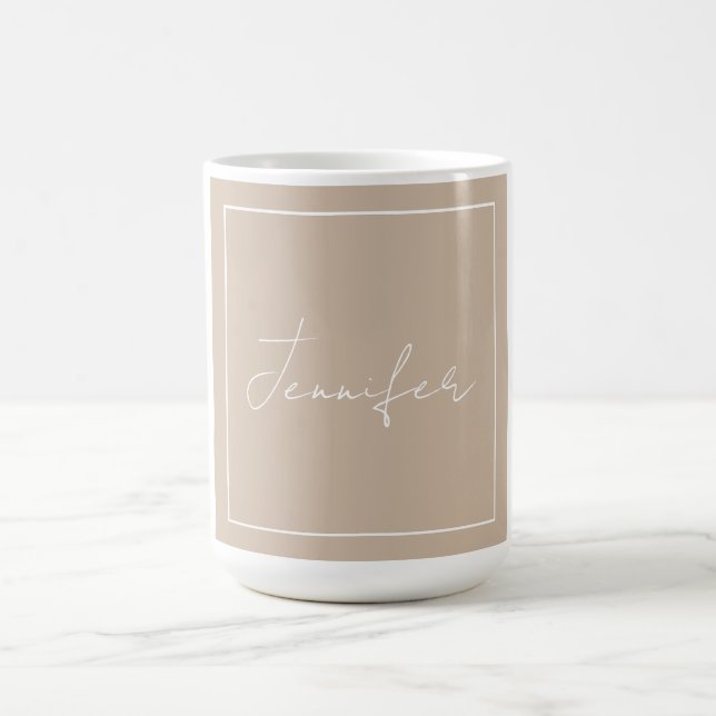 Calligraphy Elegant Plain Simple Name Coffee Mug (Center)