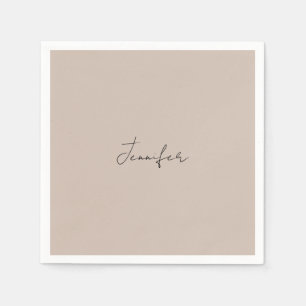 Calligraphy Elegant Plain Simple Name Coffee Mug Napkin