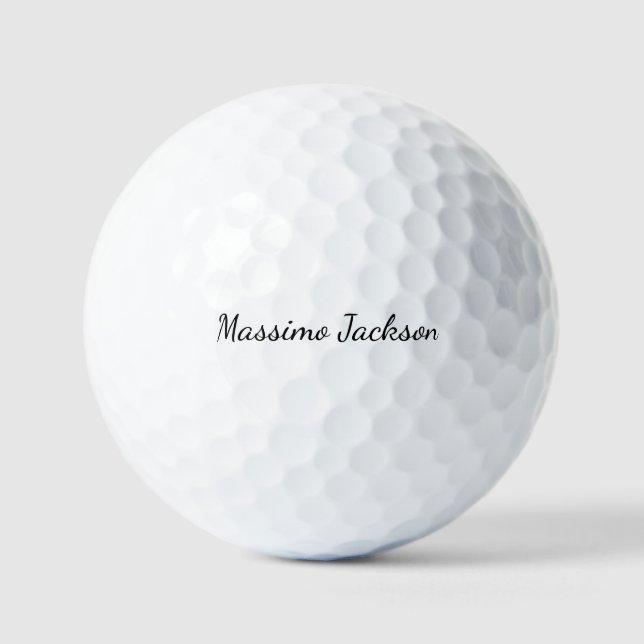 Calligraphy Elegant Plain Simple Name Golf Balls (Front)