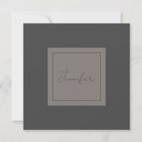 Calligraphy Elegant Plain Simple Name Grey