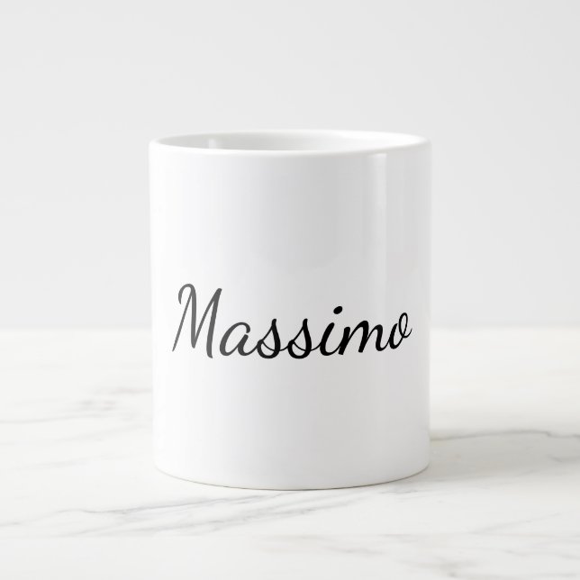 Calligraphy Elegant Plain Simple Name Large Coffee Mug (Front)