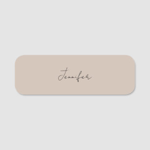 Calligraphy Elegant Plain Simple Name Tag